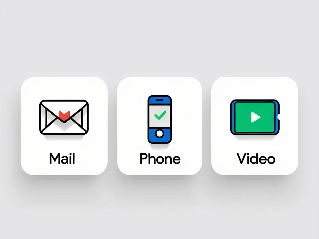 Icons representing Google Business Profile verification options.